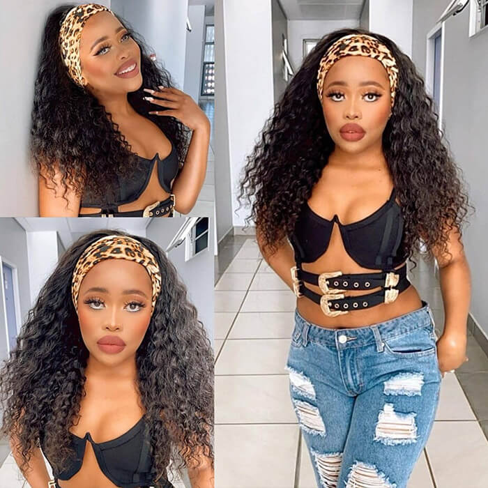 Deep Wave Headband Wigs Human Hair Wig Beginner Friendlya Easy Wear and Go - Image 4