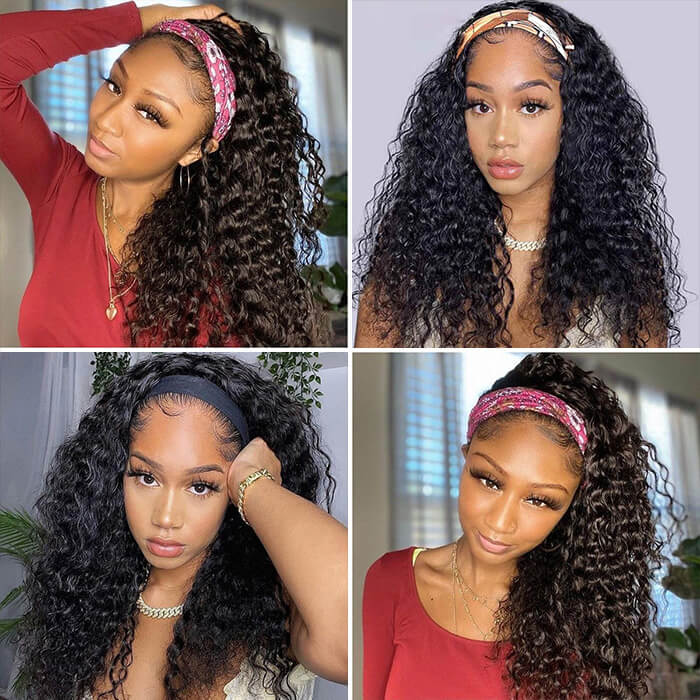 Deep Wave Headband Wigs Human Hair Wig Beginner Friendlya Easy Wear and Go - Image 6