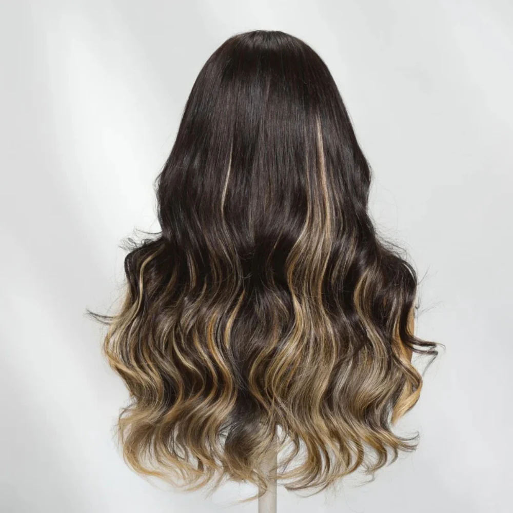 Butterscotch Highlights Brown Wig #1B/27 Highlight Colored Wigs Body Wave Wig 180% 250% Density - Image 5