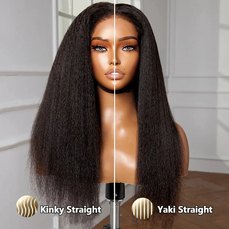 4C Edge Kinky Straight  360 HD Invisible Lace Frontal  Human Hair Wig With Super Natural Hairline - Image 6