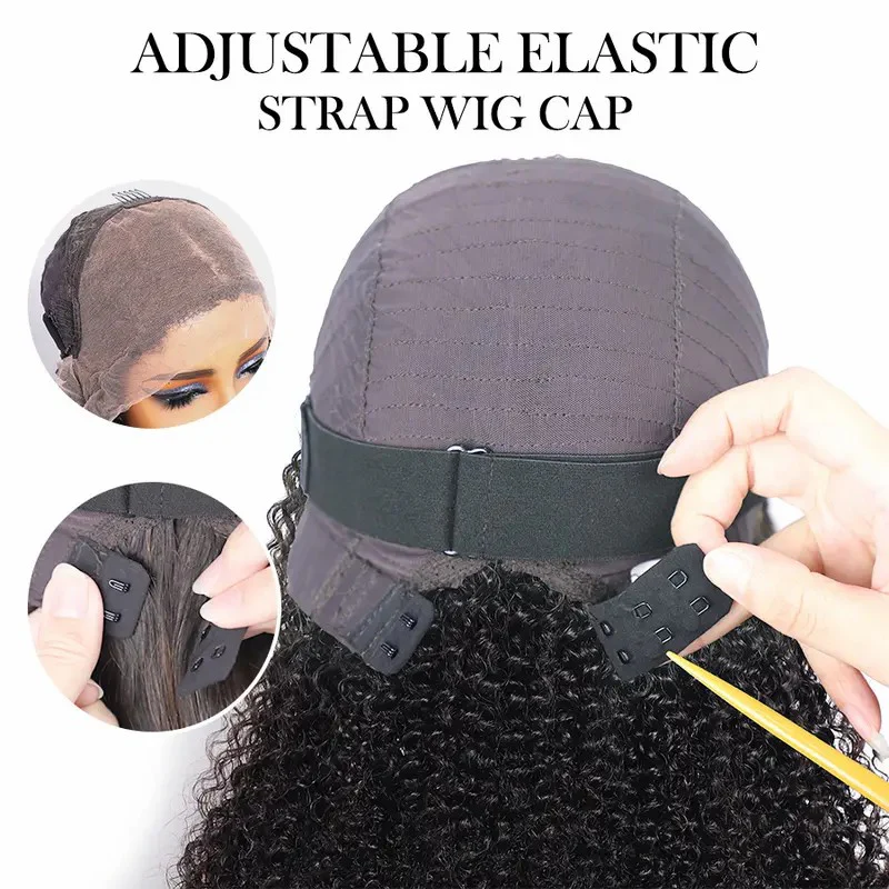 4C Edges Glueless Curly 8x5 HD  Lace Front Human Hair Wig Pre Plucked Hairline 220% Density Fast Shipping For Black Women - Image 7