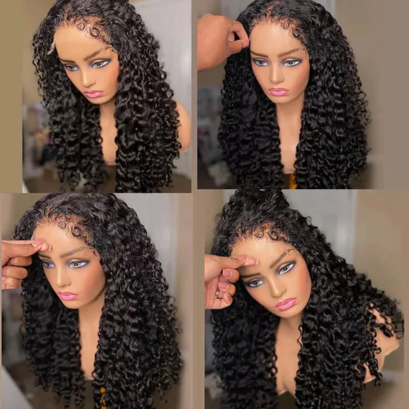 4C Edges Natural Hairline Curly 8x5 Glueless Lace Wigs Human Hair Pre Plucked 180% Density - Image 6