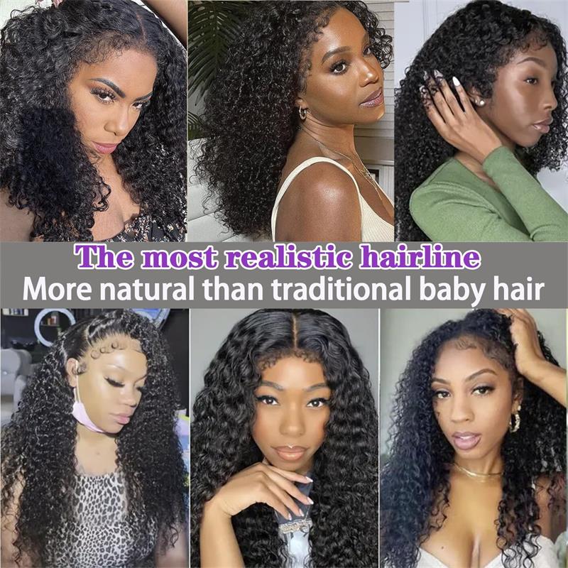 4C Edges Natural Hairline Curly 8x5 Glueless Lace Wigs Human Hair Pre Plucked 180% Density - Image 7