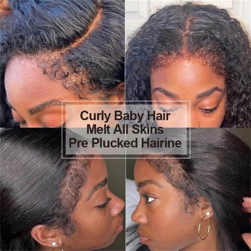 4C Edges Natural Hairline Curly 8x5 Glueless Lace Wigs Human Hair Pre Plucked 180% Density - Image 9