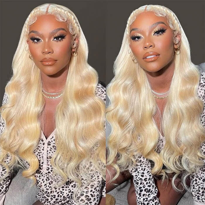 Pizazz Hair 613 Blonde Color 13*6 HD Lace Front Wigs Body Wave / Straight 100% Human Hair Wigs - Image 6