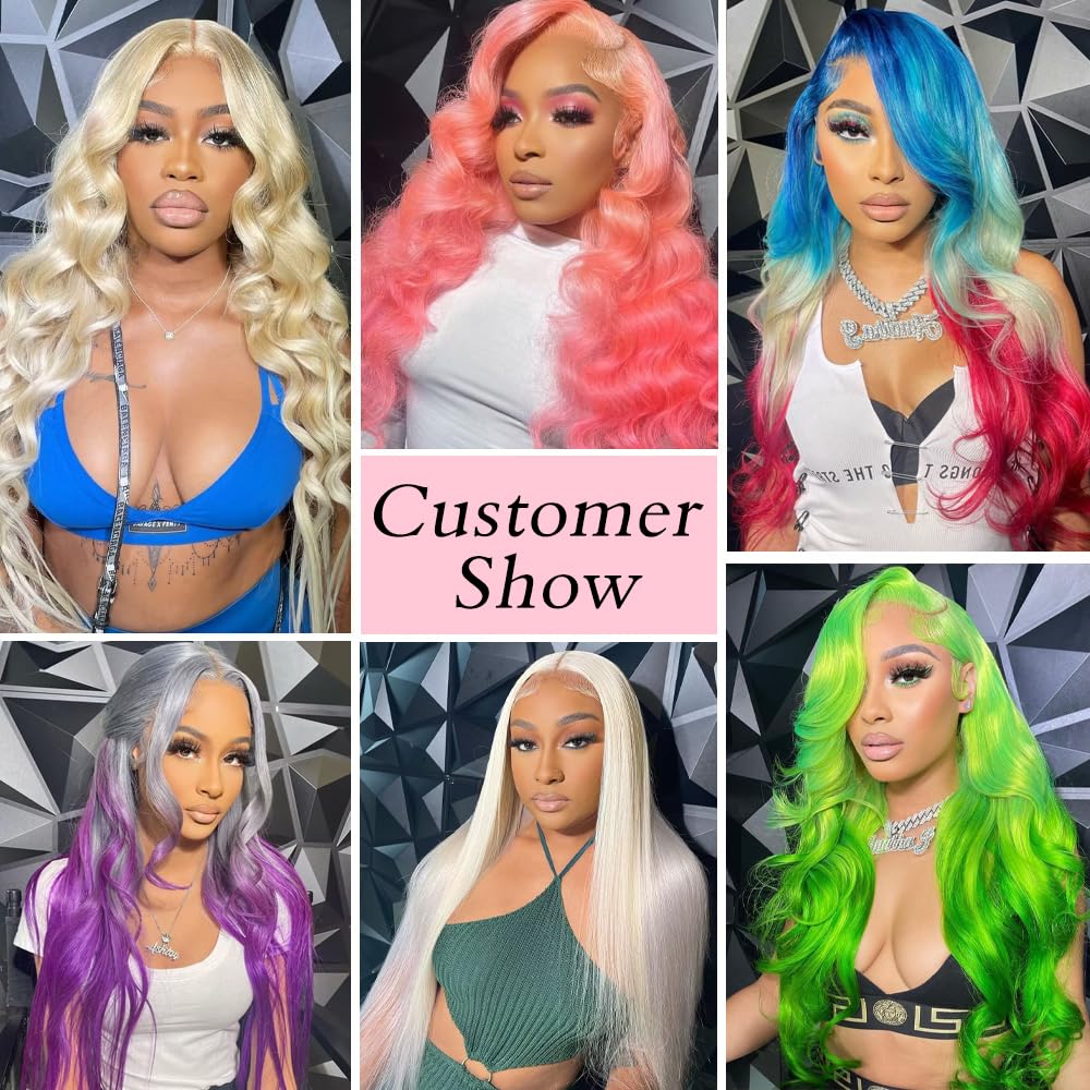 Pizazz Hair 613 Blonde Color 13*6 HD Lace Front Wigs Body Wave / Straight 100% Human Hair Wigs - Image 9