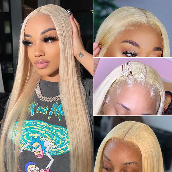 Pizazz Hair 613 Blonde Body Wave  13x6 HD  Lace Front Wigs 180% Density - Image 14