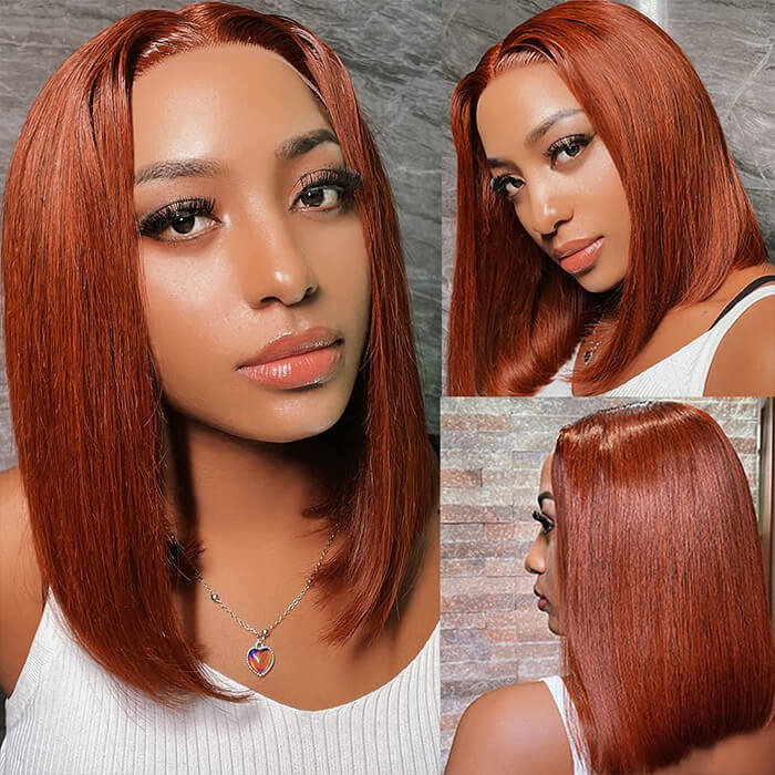 #99J/#33 Colored Bob Wig 13*4/4*4 HD Lace Human Hair Bob Wig For Women - Image 3