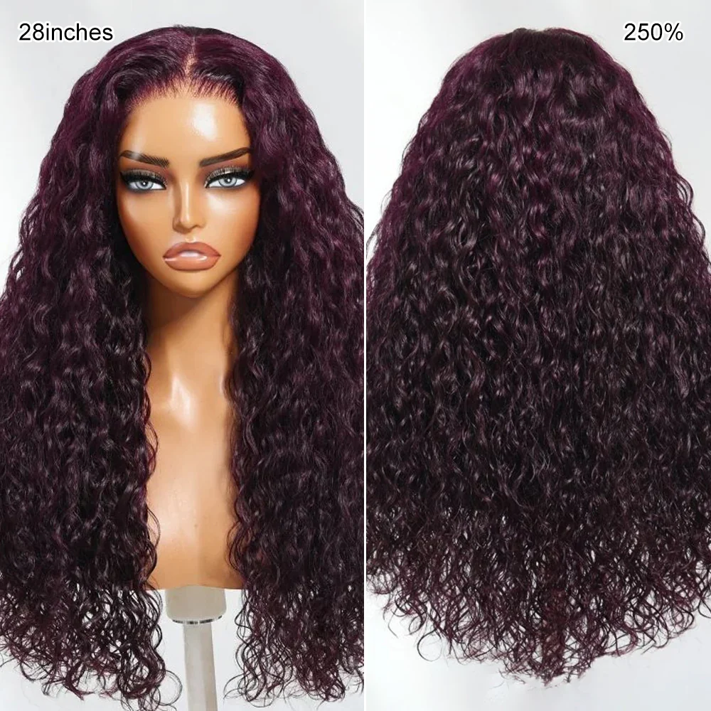 Pizazz Hair Black Cherry Deep Wave/ Water Wave 13x6 HD Lace Glueless Drawstring Wig - Image 5
