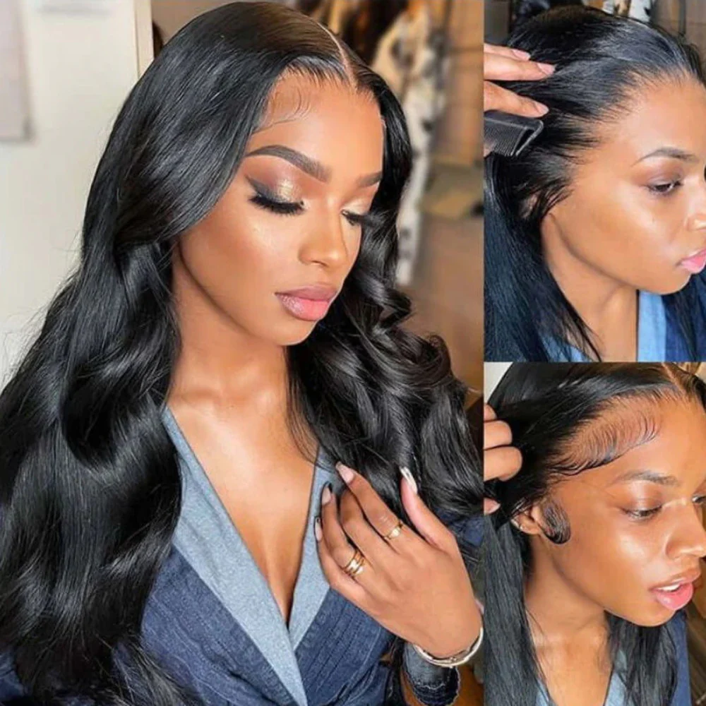 Pizazz Drawstring Glueless Wig 13x6 HD Transparent Lace Front Human Hair Wigs 250% Density Pre-Cut / Pre-Plucked Brazilian Straight Lace Frontal Wig With Tiny Knots - Image 3