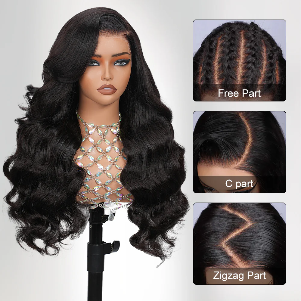 Pizazz Drawstring Glueless Wig 13x6 HD Transparent Lace Front Human Hair Wigs 250% Density Pre-Cut / Pre-Plucked Brazilian Straight Lace Frontal Wig With Tiny Knots - Image 4
