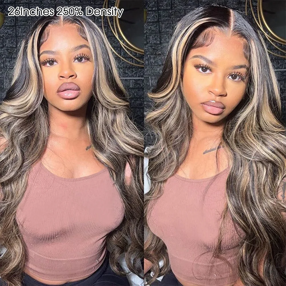 Balayage Highlight M1B/27 Colored 13X6 Invisi-Drawstring Pre-Everything Human Hair Wig 250% Density - Image 5
