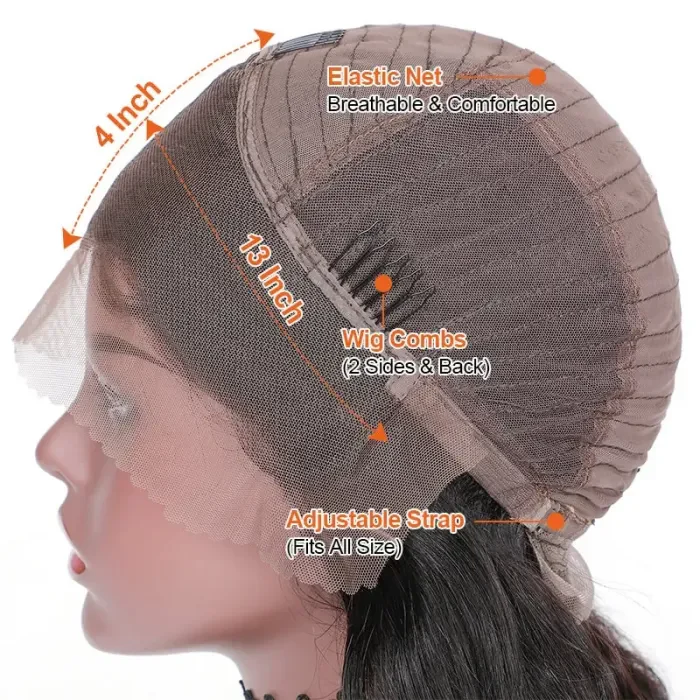 Honey Blonde Lace Front Wigs With Black Root 13x4 HD Lace Ombre Wig T1B/27 Color 180% Density - Image 10