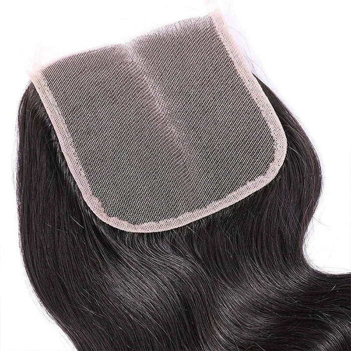 Body Wave 4x4 Lace Closure Middle Part 100% Human Virgin Hair Natural Color-Pizazz Hair - Image 5