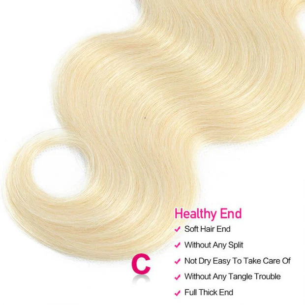 Brazilian Hair T1b/613 Blonde Ombre Hair Body Wave 3 Bundles Human Hair Weaves - Image 5