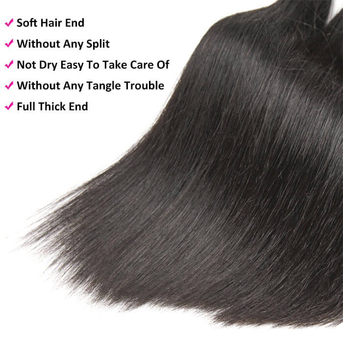 Brazilian Straight Virgin Human Hair Bundles 100% Unprocessed Virgin Human Hair Extension - Image 4