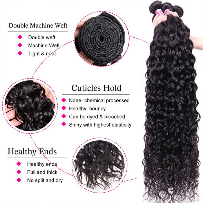 Brazilian Water Wave 3/4 Bundles Deals 100% Unprocessed Virgin Human Hair Weave - Image 6