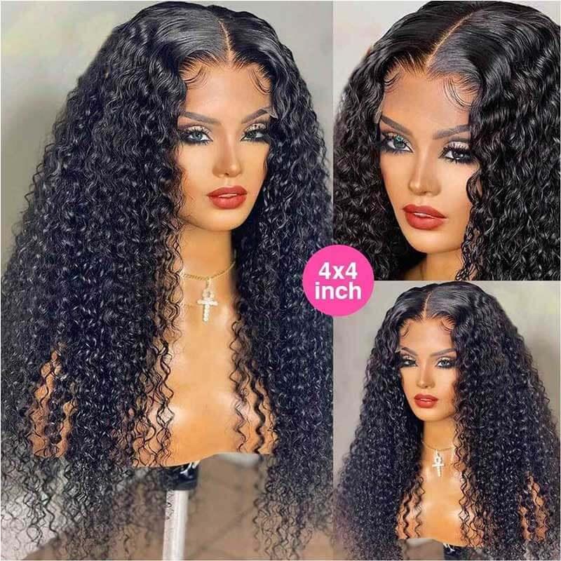 Full Jerry Curly Wig 4x4 HD Lace Closure Human Hair Wigs Beginner Friendly - Image 5