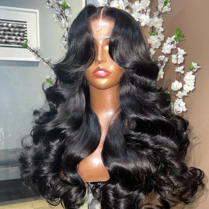 Butterfly Cut Curtain Bangs Loose Body Wave Wig 13x6 Deep Part Glueless Wear & Go Wig Pre Cut HD Lace 180% Density - Image 3