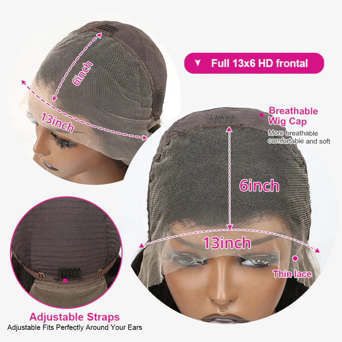 Black Cherry Dark Purple Sugar Plum  Straight 13x6 HD Lace Front Wigs Human Hair Wigs - Image 10