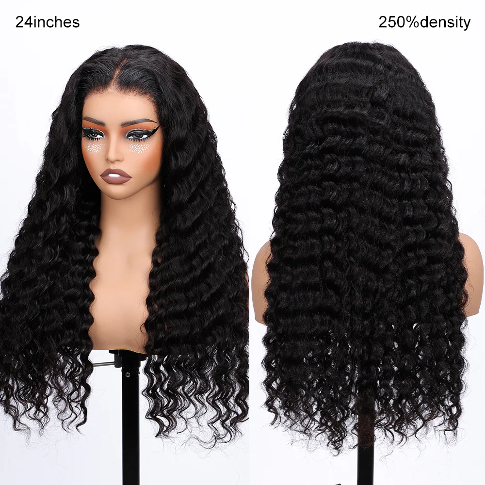 Pizazz Pull & Go Glueless Wig Deep Wave Ready To Go 13×6 HD Lace Human Hair Wig Put It On & Go - Image 4