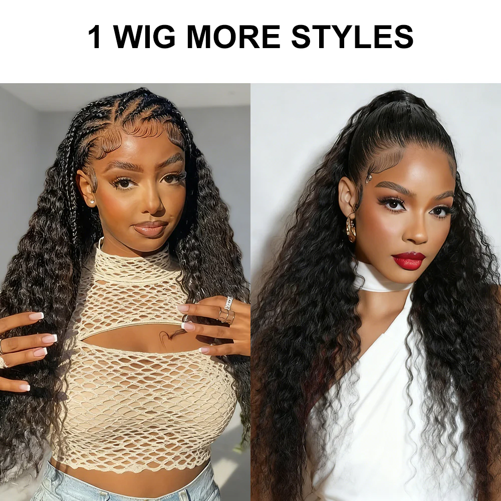 Pizazz Pull & Go Glueless Wig Deep Wave Ready To Go 13×6 HD Lace Human Hair Wig Put It On & Go - Image 5
