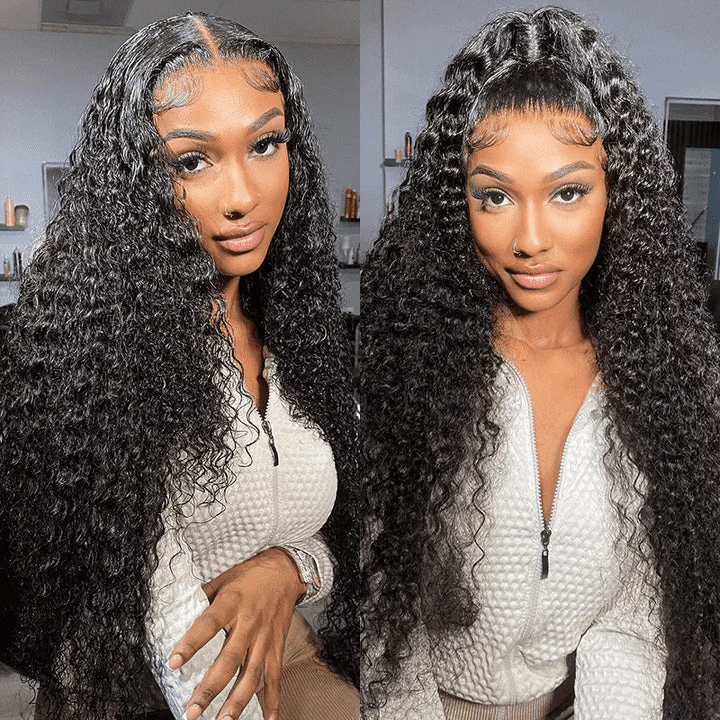 Undetectable Invisible Deep Wave 360 Lace Frontal Wigs Pre Plucked HD Lace Human Hair Wigs - Image 10