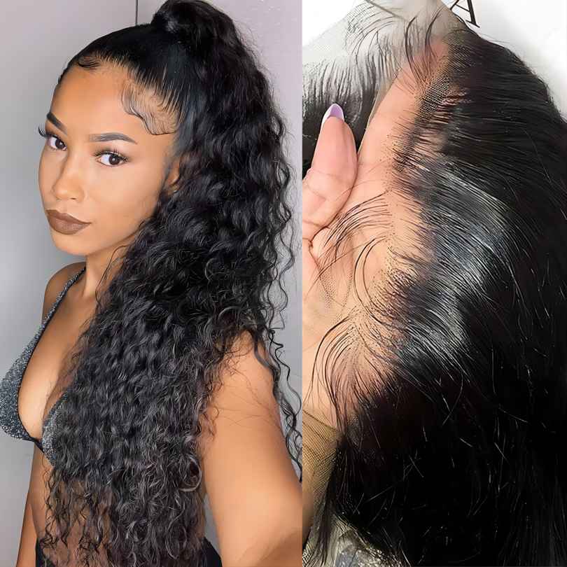 Undetectable Invisible Deep Wave 360 Lace Frontal Wigs Pre Plucked HD Lace Human Hair Wigs - Image 11