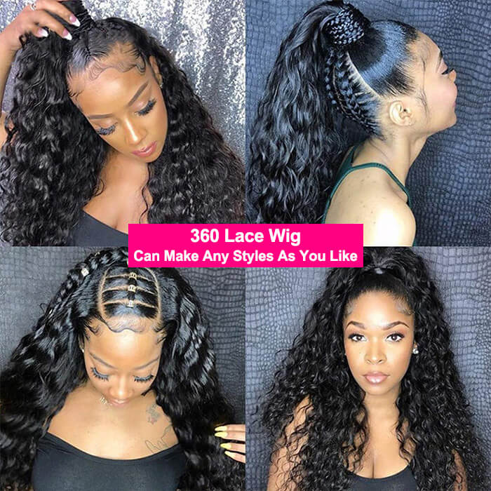 Undetectable Invisible Deep Wave 360 Lace Frontal Wigs Pre Plucked HD Lace Human Hair Wigs - Image 6