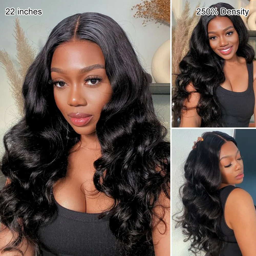 Pull Go 13x6 Full Glueless Wig Transparent Lace Front Wigs Body Wave Natural Black Flash Sale  Pizazz Hair - Image 5
