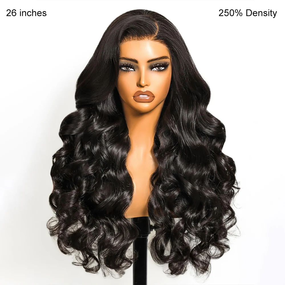 Pull Go 13x6 Full Glueless Wig Transparent Lace Front Wigs Body Wave Natural Black Flash Sale  Pizazz Hair - Image 8