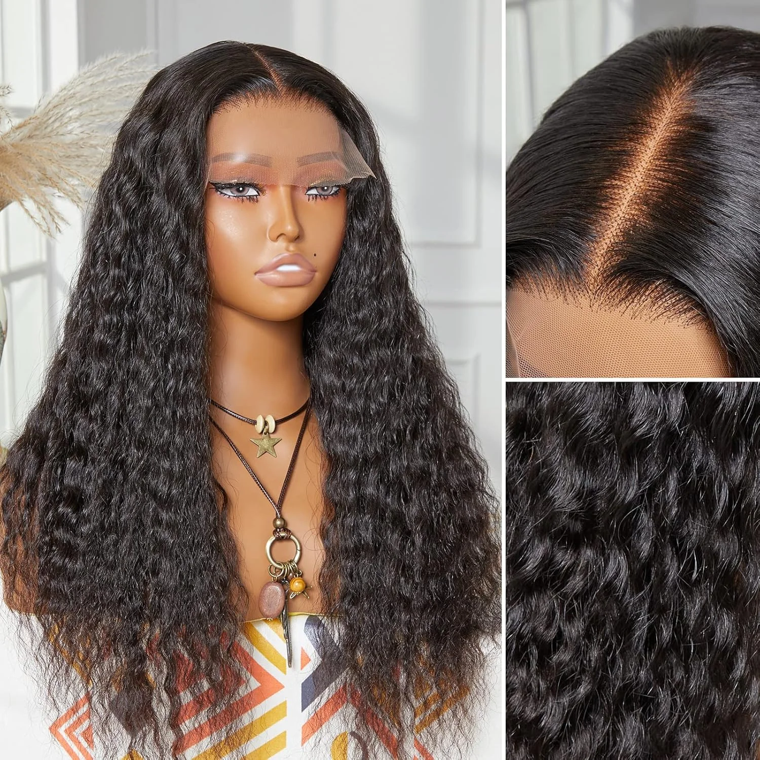 Flowy Bohemian Curls Wig Curly Glueless 5x5 Closure Lace Wig Pre-plucked Human Hair wigs - Image 10