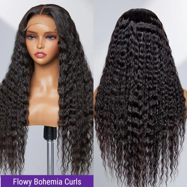 Flowy Bohemian Curls Wig Curly Glueless 5x5 Closure Lace Wig Pre-plucked Human Hair wigs - Image 6