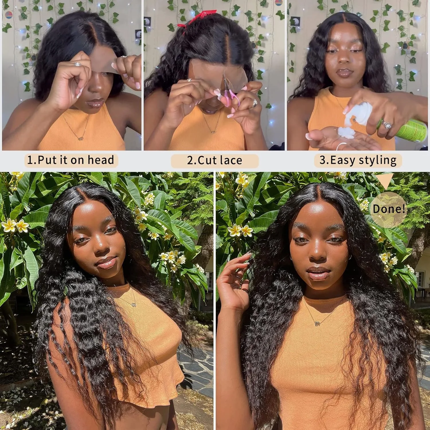 Flowy Bohemian Curls Wig Curly Glueless 5x5 Closure Lace Wig Pre-plucked Human Hair wigs - Image 9