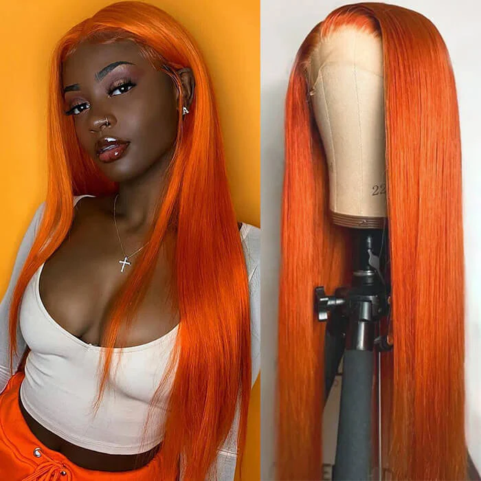 Ginger Lace Front Wigs Human Hair 13x4 HD Lace Wig with Pre-plucked Hairline - Image 3