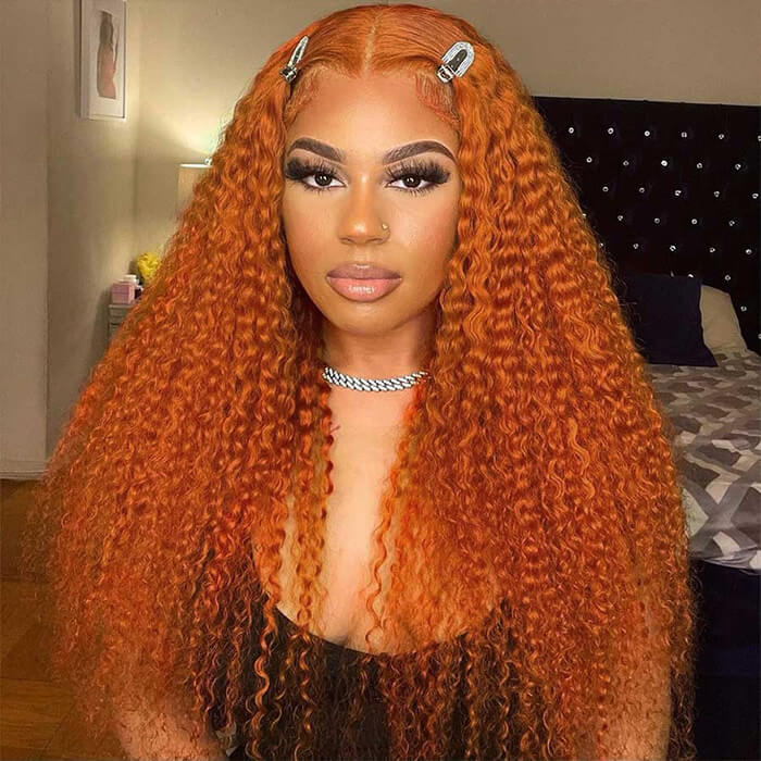 Ginger Lace Front Wigs Human Hair 13x4 HD Lace Wig with Pre-plucked Hairline - Image 5