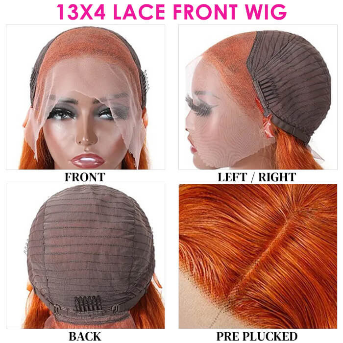 Ginger Lace Front Wigs Human Hair 13x4 HD Lace Wig with Pre-plucked Hairline - Image 7