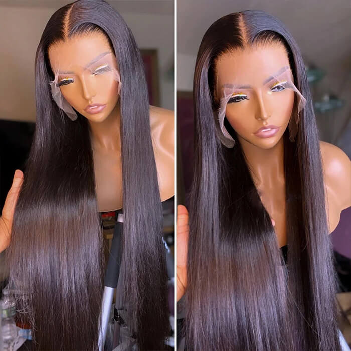 13*4 HD Lace Frontal Wigs Skin Melt Transparent Human Hair Wigs - Image 3