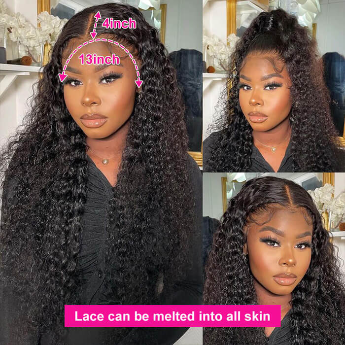 13*4 HD Lace Frontal Wigs Skin Melt Transparent Human Hair Wigs - Image 5