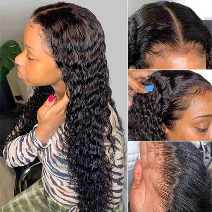 13*4 HD Lace Frontal Wigs Skin Melt Transparent Human Hair Wigs - Image 8