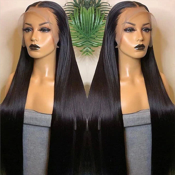 Straight Lace Front Wigs with Bleached Knots 13x6 HD Transparent Lace Frontal Wigs - Image 3