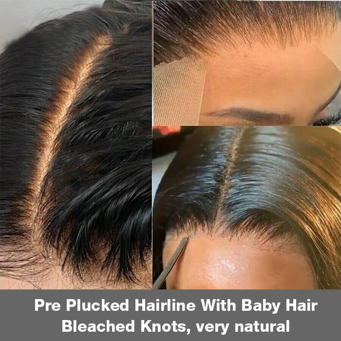 Straight Lace Front Wigs with Bleached Knots 13x6 HD Transparent Lace Frontal Wigs - Image 4
