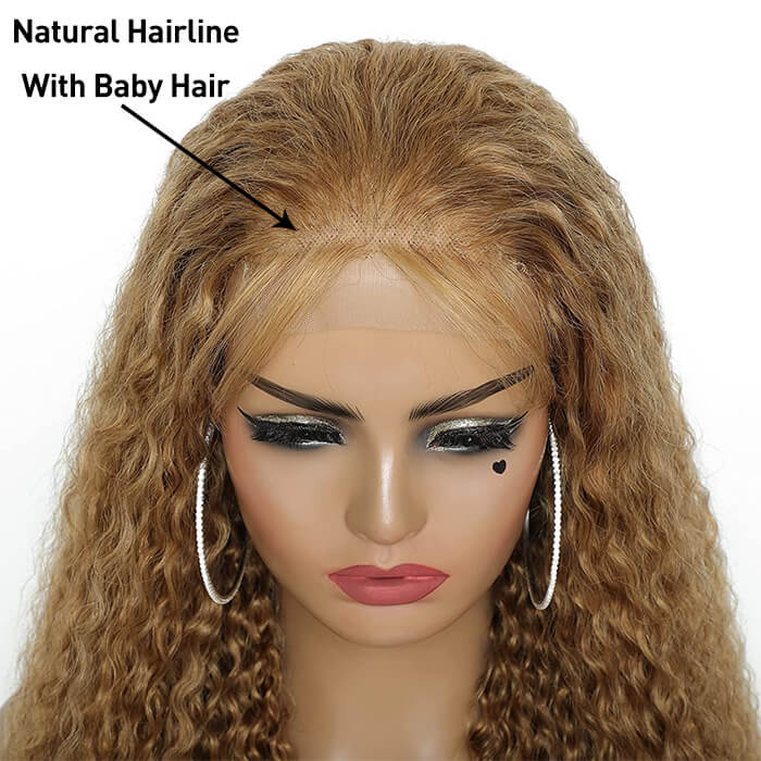 Honey Blonde #27 Colored Curly Human Hair Wigs 5*5 HD Lace Closure Wigs - Image 6