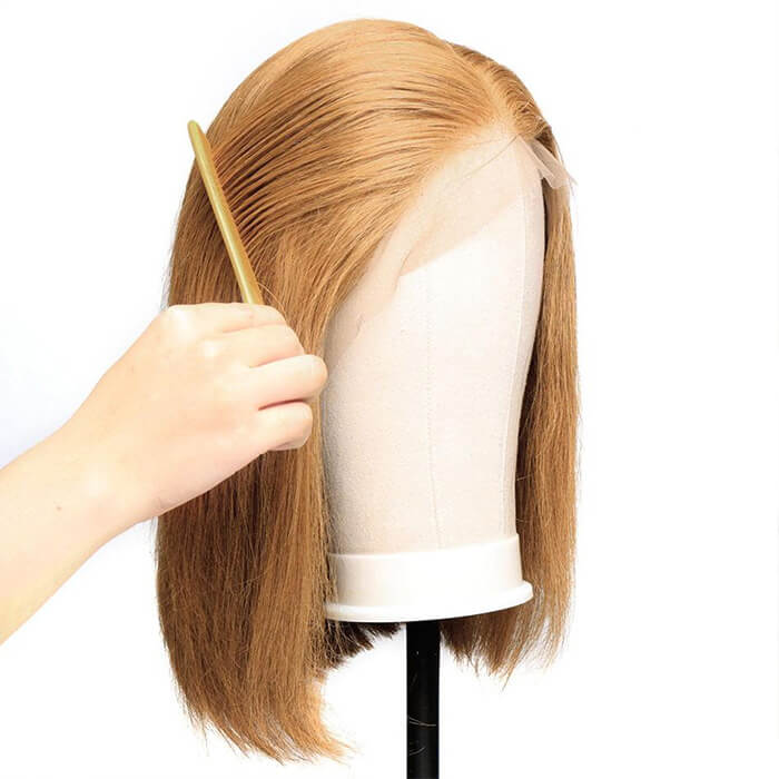 Honey Blonde Bob Wig #27 Color Straight Human Hair Bob Wigs - Image 5