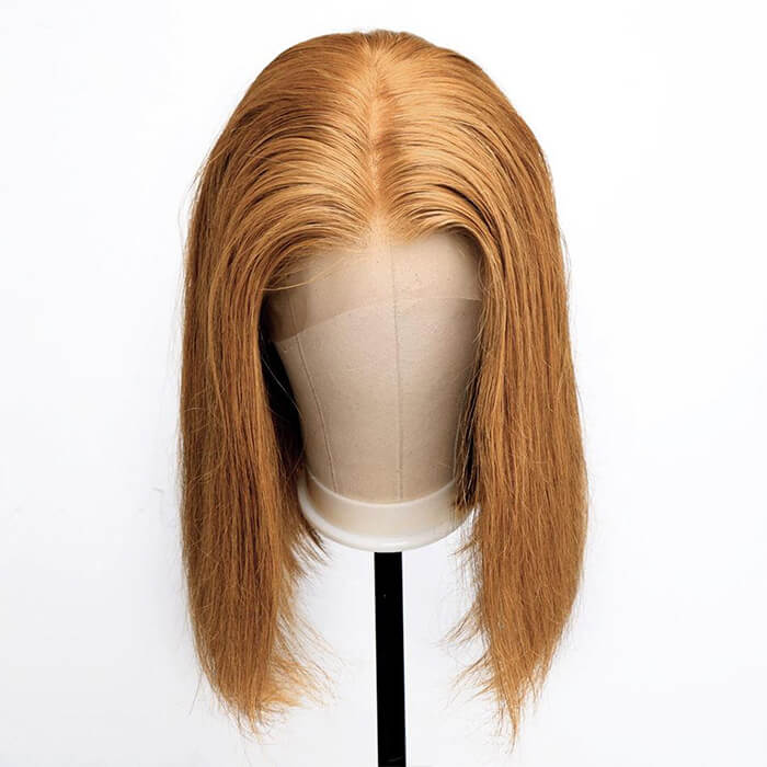 Honey Blonde Bob Wig #27 Color Straight Human Hair Bob Wigs - Image 8