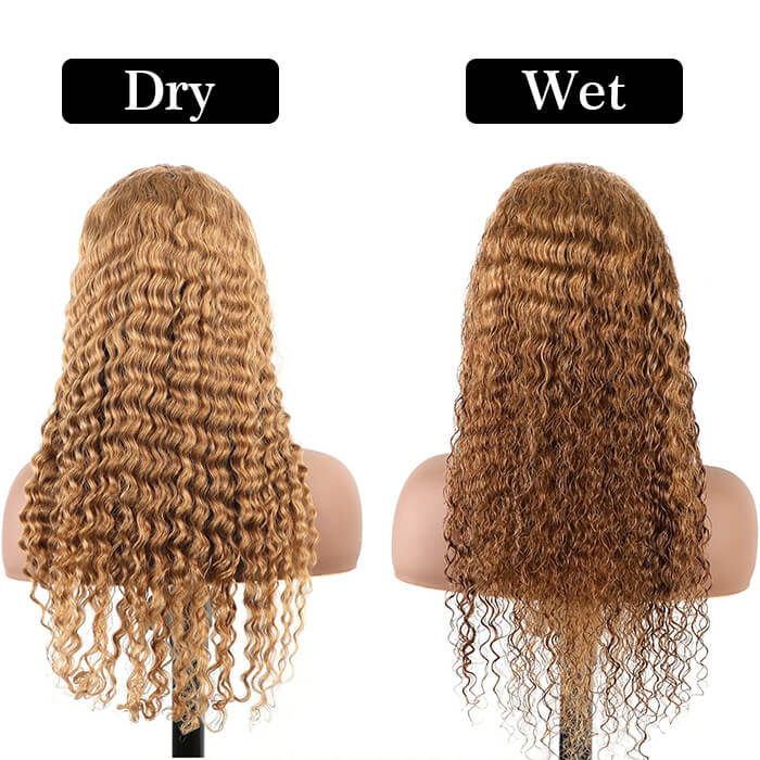 Beyonce Hair Honey Blonde Lace Front Wig #27 Color Deep Wave Human Hair Wigs 180% Density - Image 6