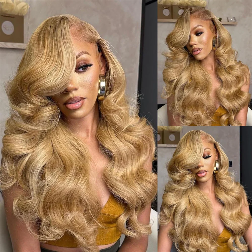 Pizazz 13x6 Honey Blonde Lace Front Wig 27# Colored Lace Front Wigs For Women Pre Plucked (26inch) - Image 4