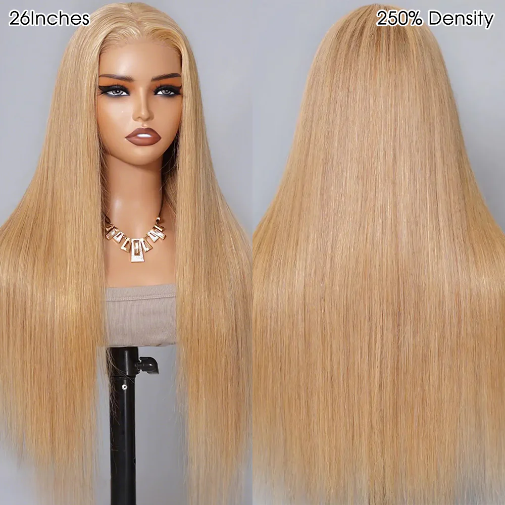Pizazz 13x6 Honey Blonde Lace Front Wig 27# Colored Lace Front Wigs For Women Pre Plucked (26inch) - Image 6