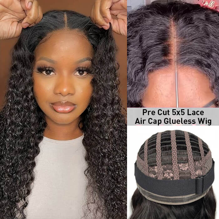 Curly Wig Wear & Go Glueless Wigs Pre Cut 5x5 HD Lace Closure Human Hair Wigs Beginner Friendly - Image 3