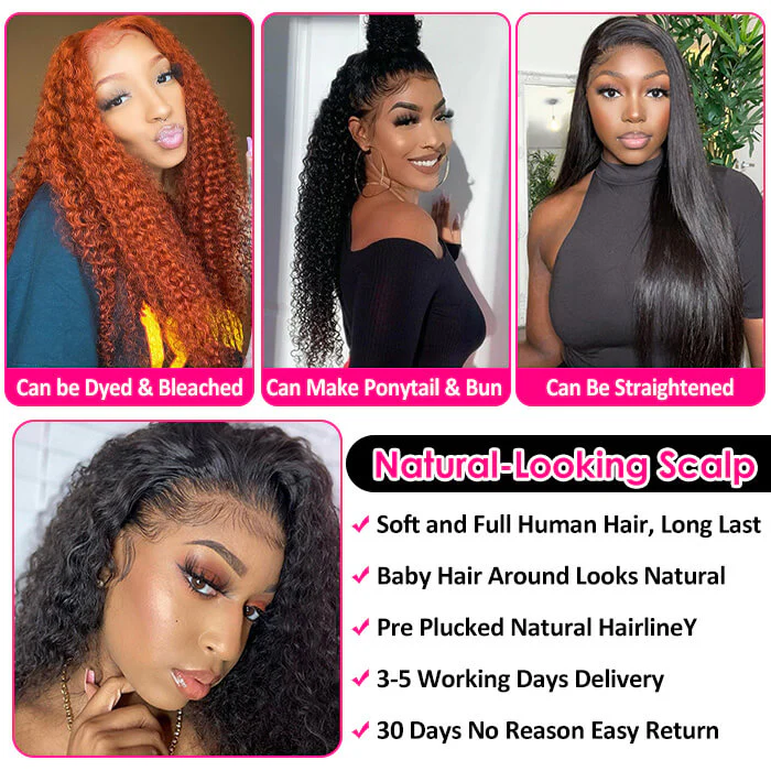 Curly 13x6 New Clear HD Lace Front Wigs Human Hair Lace Wigs Pre Plucked - Image 6